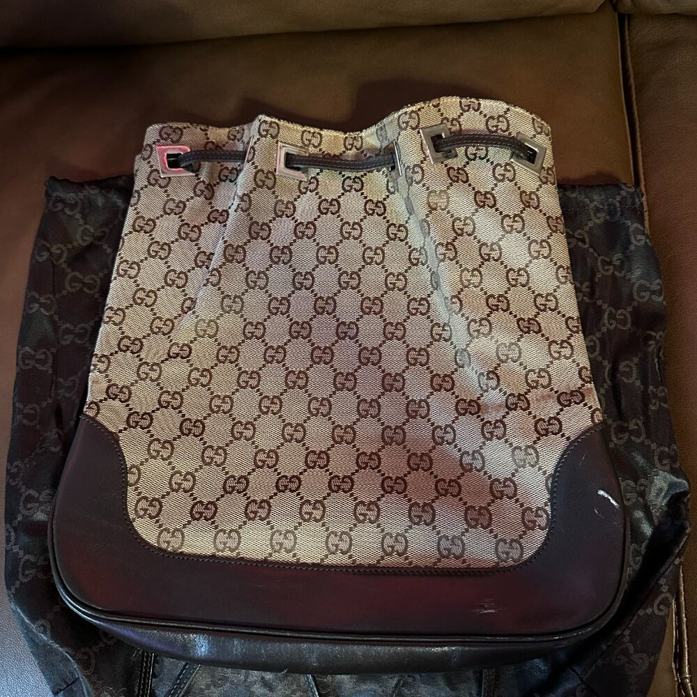 Gucci GG Pattern Rucksack Drawstring Backpack - Picture 16 of 16